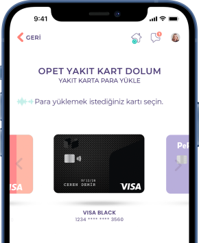 PeP Akaryakıt hesabına kart
nasıl eklenir? - 1. Adım