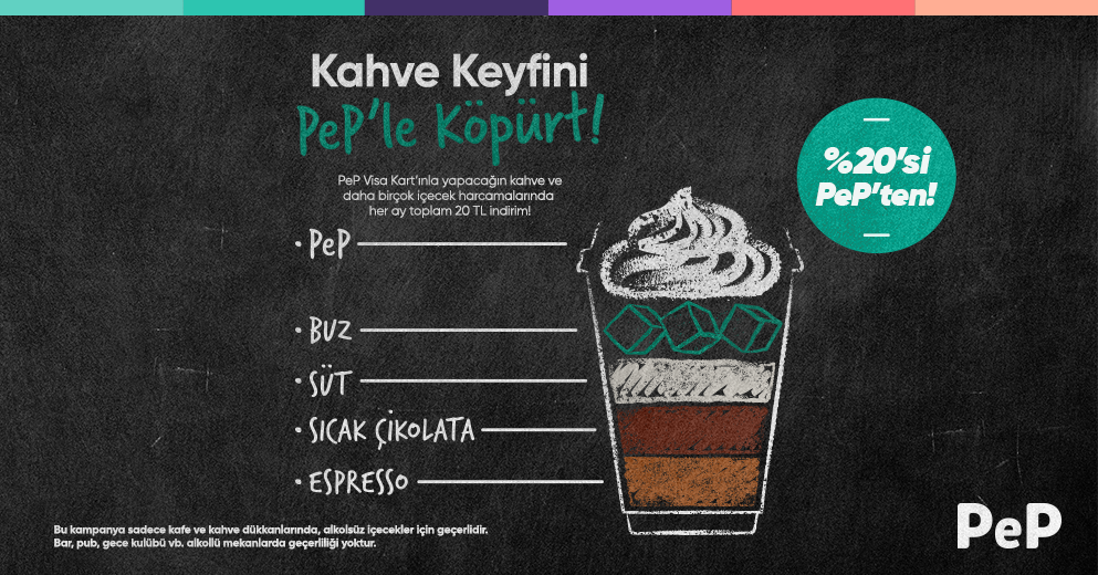 Kahve ve İçecek Alımlarında Harcamanın %20’si PeP’ten Hediye!